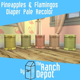 Diaper Pale Recolor | Pineapples & Flamingos Nursery Set project image