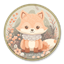 Cute Fox Kids Round Dance Rug #3 Samtuse963 logo
