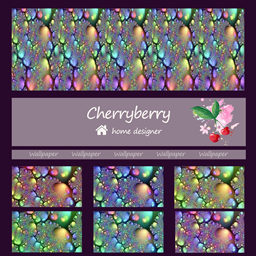 halographic wallpaper with color print logo