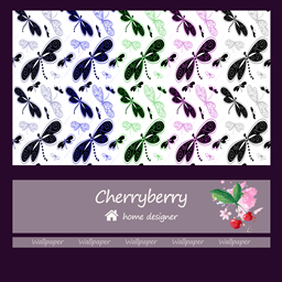 wallpaper with dragonfly pattern