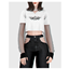 Crop Tee with Fishnet Sleeves logo