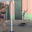 Pole dancing by Mercuryfoam Spanish translation logo