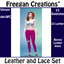 Leather and Lace Set- Ripped Leather Jeans logo