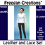 Leather and Lace Set- Low Rise Straight Leg logo