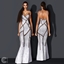 Sequin Long Dress With Sheer Panels logo
