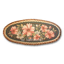 Classic Flower Oval Dance Rug #1 Samtuse963
