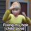 Fixing my hair pose child logo