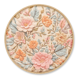 Flower Woven Round Dance Rug #6 Samtuse963 logo