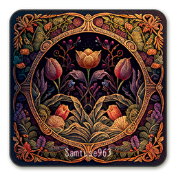 Ornate Floral Square Dance Rug #1 Samtuse963 logo