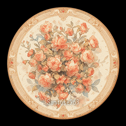 Watercolor Round Dance Rug #13 Samtuse963 logo