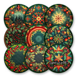 Christmas Round Dance Rug #4 Samtuse963