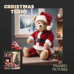 FRAMED CHRISTMAS TEDDY