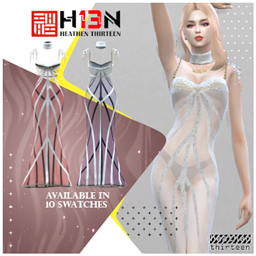 Bejeweled Sheer Mesh Long Dress logo