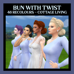 Bun with Twist - 46 Hair Recolours - Females T-E