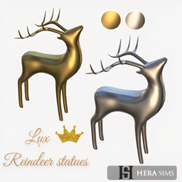 Lux reindeer statues gold & silver