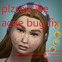 high school years bug fix - acne no longer stuck on sims on age up