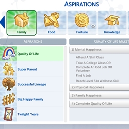 Quality of Life Aspiration by kiarasims4mods Spanish translation