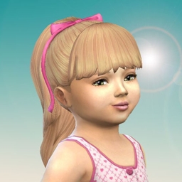 High Ponytail with Bangs for Toddlers