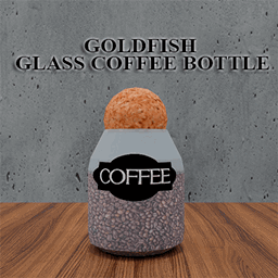 GoldFish glass coffee bottle logo