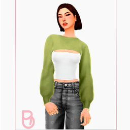 Molly Top - Version 2 - Woman Neck Cropped Sweater logo