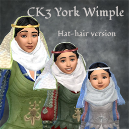 CK3 York Wimple - Hat-Hair version