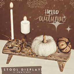 Sims4Luxury - Fall 2023 - Wooden stool display