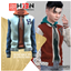 Children's Colorblock Letter Embroidery Varsity Jacket And Hoodie logo