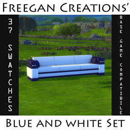 FC-Blue and White-Couch