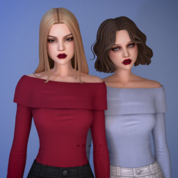 Off Shoulders Sweater - Blue Valentine Collection