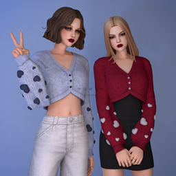 Cardigan Heart - Blue Valentine Collection