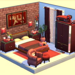 Red Modern Bedroom