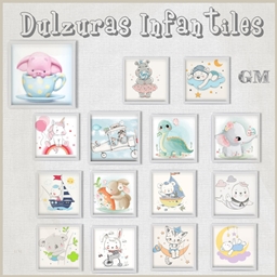 Dulzuras infantiles set of decorative squares