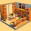 Orange Modern Office / Study Room