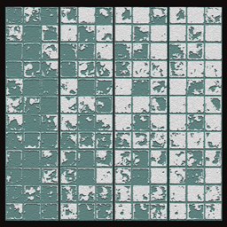 Mr.Opossum old plaster ocean blue wall tiles N3