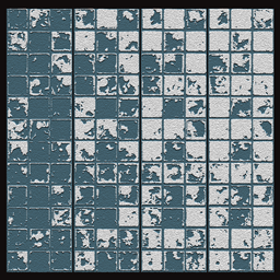 Mr.Opossum old plaster ocean blue wall tiles N5