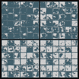 Mr.Opossum old plaster ocean blue floor tiles N5