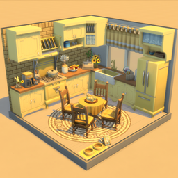 Yellow Kitchen & Dining Room