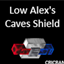 Low Alex's Caves Shield logo