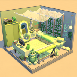 Green Modern Plants Bedroom