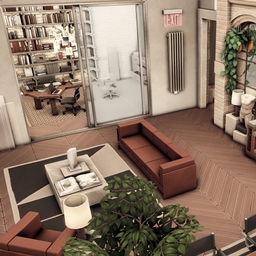 Designer's apartment with an office