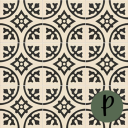 Black and white morocan floor tiles