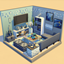 Modern Blue Living Room Lounge