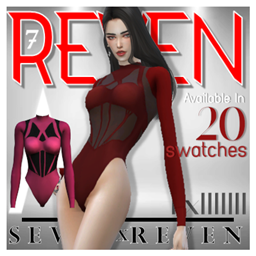 High Neck Corset Long-sleeve Bodysuit (Acc Tights and Lingerie)