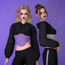 Hoodie + Corset - Sporty Goth Collection
