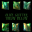Olive Glitter Throw Pillow logo