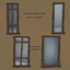 Pack of two rustic windows logo