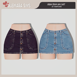 Urban Denim Mini Skirt (Added two leather swatches)