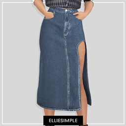 Elliesimple - Front Split Denim Skirt logo