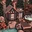 Tiny Autumn Lodge House logo