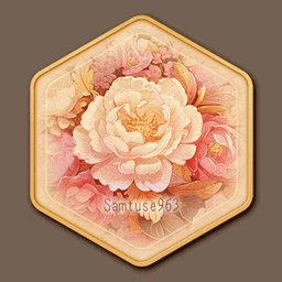 Flower Painting Hexagonal Frame #1 Samtuse963